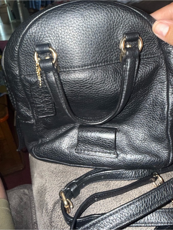 Coach Black Leather Mini Backpack with Gold Hardware